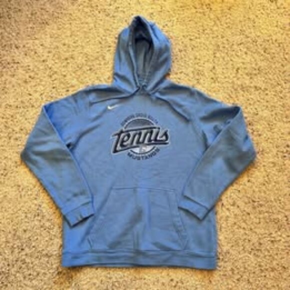 Nike Unisex Blue Hoodie L Downers Grove South High School Mustangs Tennis - Picture 1 of 4